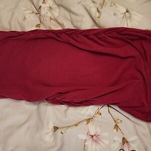 L*Space Red Cotton Dress With Side Rouching And Scoop Neck